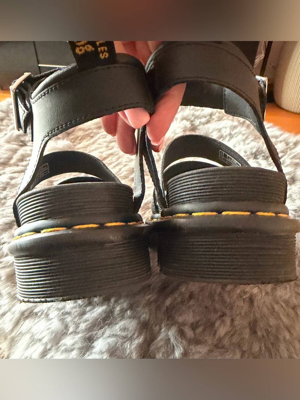 Dr. Martens Black Platform Gladiator Sandals. Size 7 but they fit 8.5, EU 38 - Picture 9 of 15